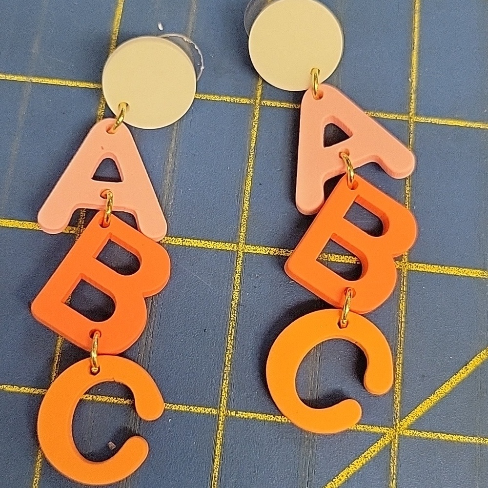 ABC School Color of Pink Earrings